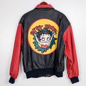 Vintage 80's/90's Betty Boop Leather Bomber Jacket
